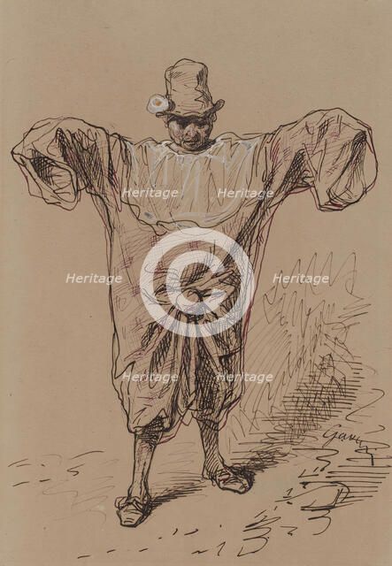 Man in a Clown Suit, 1852-1866. Creator: Paul Gavarni.