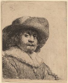 Man in a Broad-Brimmed Hat, possibly 1638. Creator: Rembrandt Harmensz van Rijn