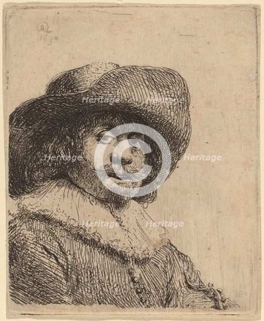 Man in a Broad-Brimmed Hat, possibly 1638. Creator: Rembrandt Harmensz van Rijn.