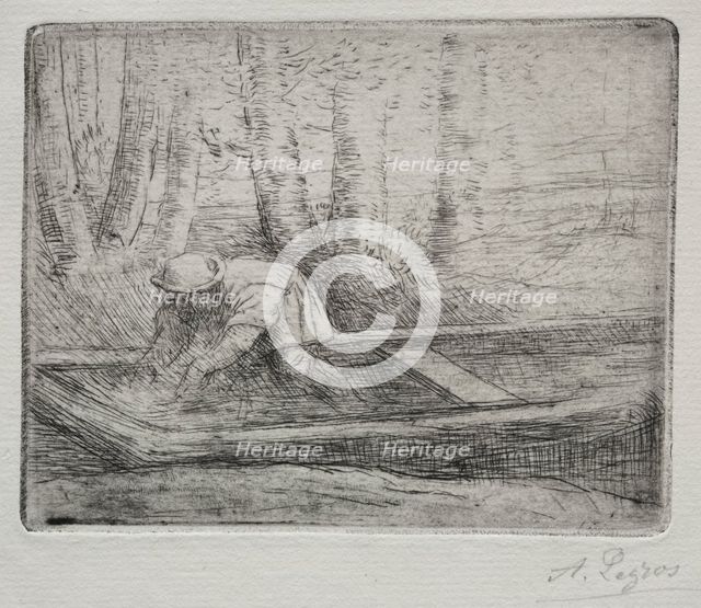 Man in a Punt. Creator: Alphonse Legros (French, 1837-1911).