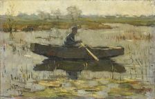 Man in a rowing boat, 1880-1926. Creator: Hermanus Gerhardus Wolbers