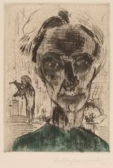 Man in a Room, Self-portrait, 1922-1923. Creator: Walter Gramatté