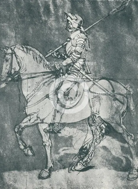 'Man in Armour, on Horseback', 1498, (1912). Artist: Albrecht Durer.
