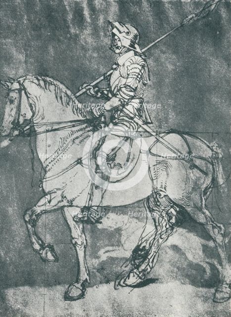 'Man in Armour, on Horseback', 1498, (1912). Artist: Albrecht Durer.