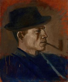 Man in Blue Smoking, 1880-1900. Creator: Ladislav Mednyanszky
