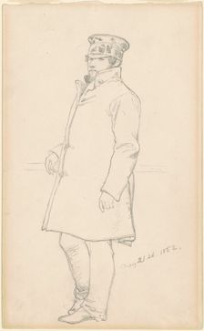 Man in Cap and Coat, 1852. Creator: Emanuel Gottlieb Leutze