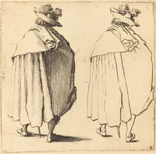 Man in Cloak, Seen from Behind, 1617 and 1621. Creator: Jacques Callot
