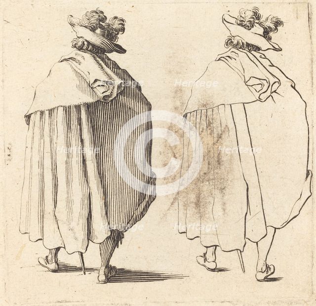 Man in Cloak, Seen from Behind, 1617 and 1621. Creator: Jacques Callot.