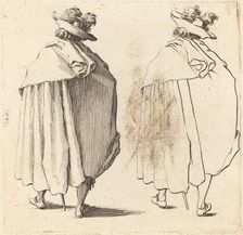 Man in Cloak, Seen from Behind, 1617 and 1621. Creator: Jacques Callot