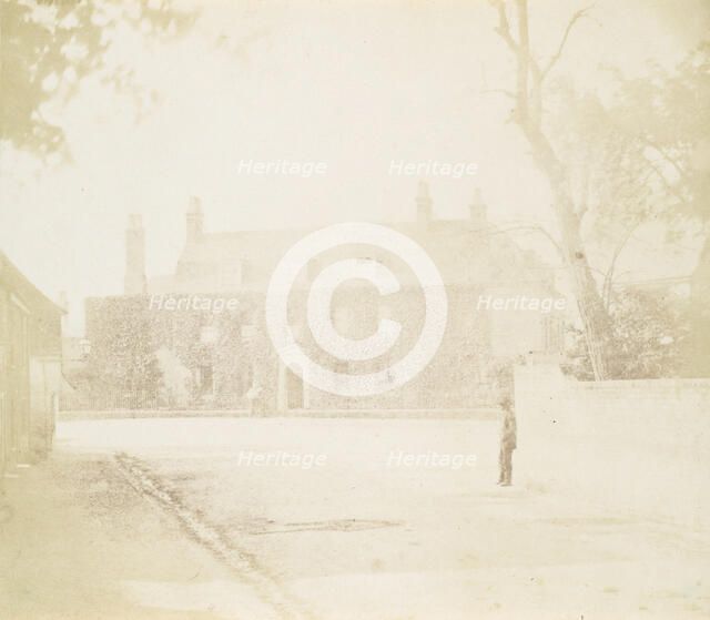 Man in Courtyard Before House, 1850s. Creator: Unknown.