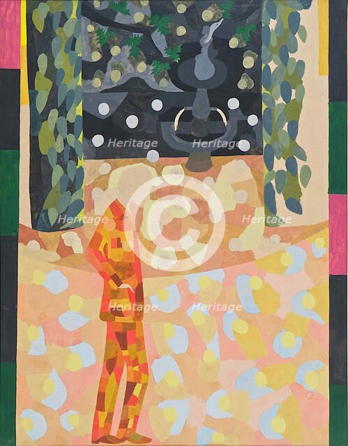 Man in front of a fountain, 1911-1942. Creator: Freundlich, Otto (1878-1943).