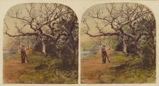 Man in hunting outfit with hat standing, holding shotgun, 1857-1859. Creator: William Morris Grundy