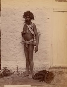 Man in Loincloth with Strands of Beads, 1860s-70s. Creator: Unknown