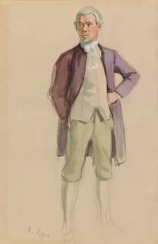 Man in Rococo Attire (F.E. Sillanpää), study for the mural Meeting of the Aurora Society, 1916. Creator: Eero Jarnefelt