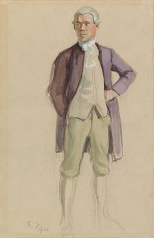 Man in Rococo Attire (F.E. Sillanpää), study for the mural Meeting of the Aurora Society, 1916. Creator: Eero Jarnefelt