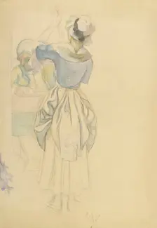 Man in Rococo Attire with Maid, 1915. Creator: Eero Jarnefelt