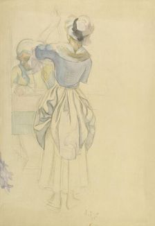 Man in Rococo Attire with Maid, 1915. Creator: Eero Jarnefelt