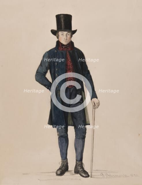 Man in suit, 1850.  Creator: Per Sodermark.