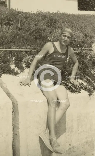 Man in swimwear, 1915-1920. Creator: Fédèle Azari.