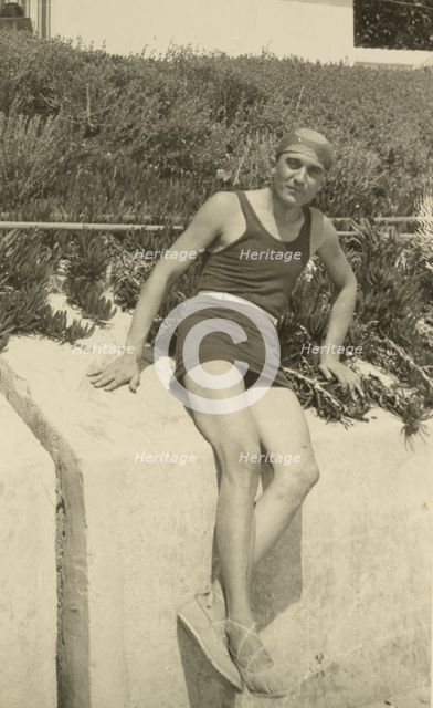 Man in swimwear, 1915-1920. Creator: Fédèle Azari.