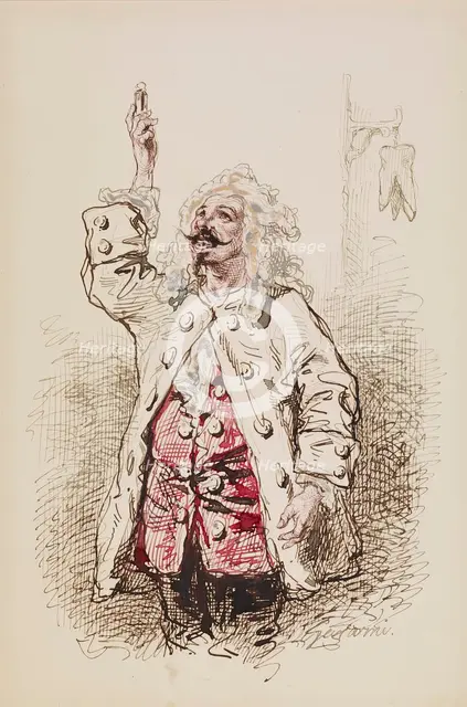 Man in Seventeenth-century Costume, 1852-1866. Creator: Paul Gavarni.