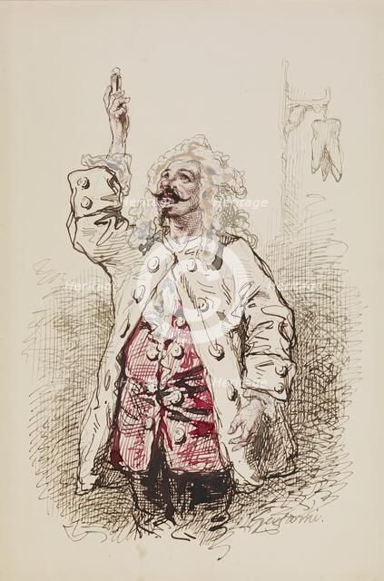 Man in Seventeenth-century Costume, 1852-1866. Creator: Paul Gavarni.