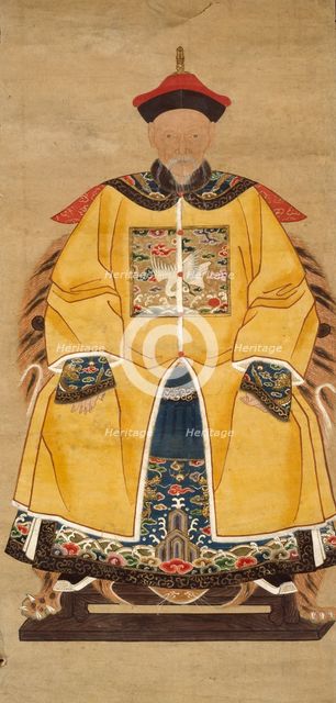 Man in the dress of an official of the sixth rank, 19th century. Artist: Unknown.