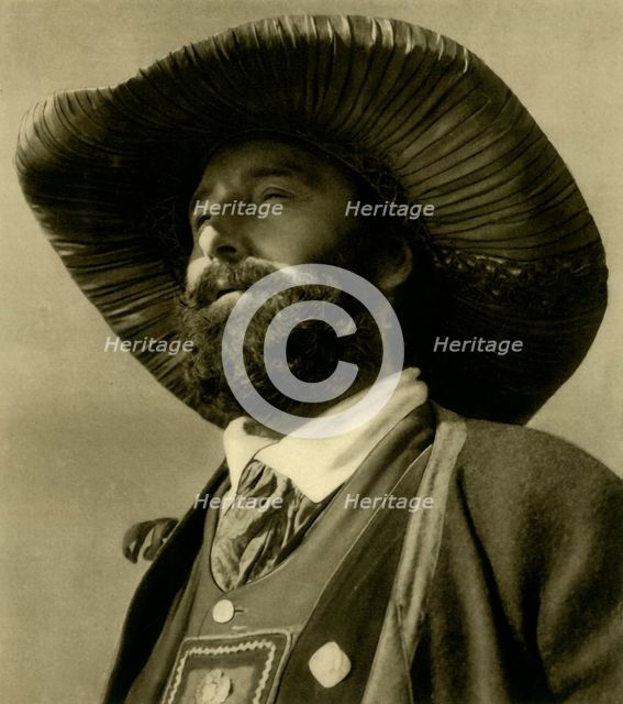 Man in traditional costume, Tyrol, Austria, c1935.  Creator: Unknown.