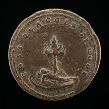 Man Lying at the Foot of a Laurel Tree [reverse], c. 1561. Creator: Domenico Poggini