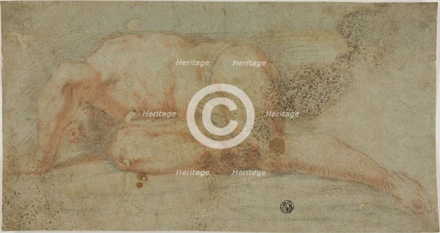 Man Lying Down, Arm Over Head, 17th century. Creator: Unknown.