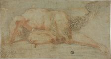 Man Lying Down, Arm Over Head, 17th century. Creator: Unknown