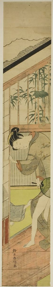Man Pulling at a Woman's Kimono, c. 1768/69. Creator: Suzuki Harunobu