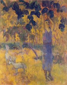 Man Picking Fruit from a Tree, 1897. Creator: Paul Gauguin