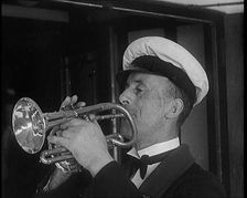Man Playing a Bugle, 1931. Creator: British Pathe Ltd