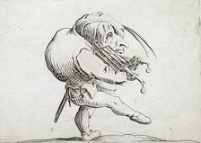 Man Playing a Grill in the Manner of a Violin, 1616. Creator: Jacques Callot