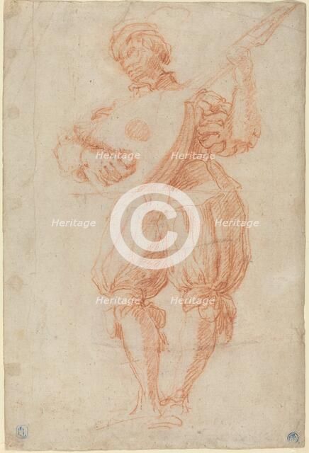 Man Playing a Lute [recto]. Creator: Matteo Rosselli.