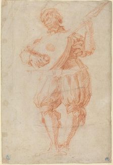 Man Playing a Lute [recto]. Creator: Matteo Rosselli