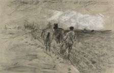 Man Plowing (recto and verso), n.d. Creator: Anton Mauve