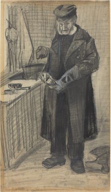 Man Polishing a Boot, 1882. Creator: Vincent van Gogh