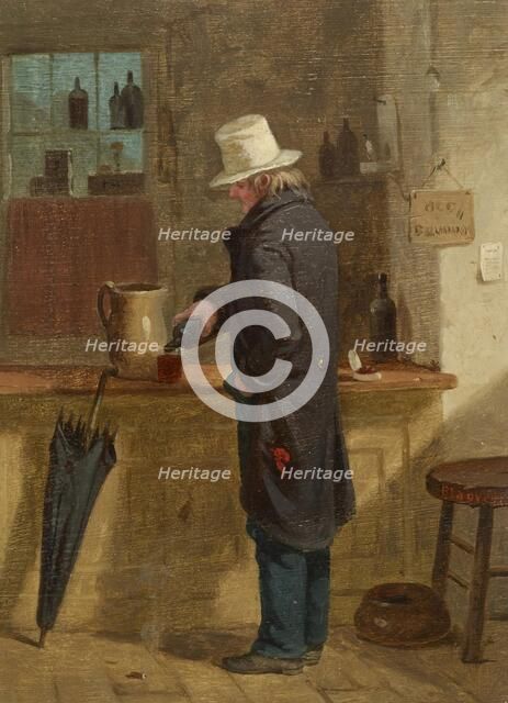 Man Pouring a Drink at a Bar, c1859. Creator: Charles Felix Blauvelt.