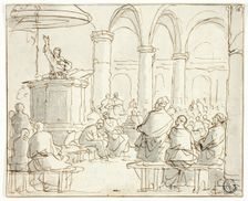 Man Preaching to Congregation, n.d. Creator: Jan Luyken