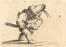 Man Preparing to Draw His Sword, c. 1622. Creator: Jacques Callot