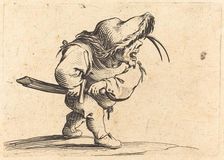 Man Preparing to Draw His Sword, c. 1622. Creator: Jacques Callot