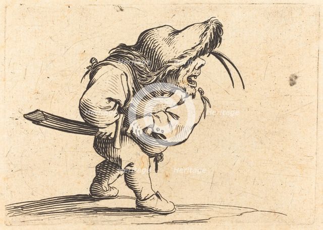 Man Preparing to Draw His Sword, c. 1622. Creator: Jacques Callot.