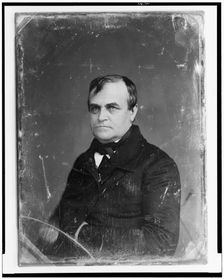 Man, probably Asa Whitney, head-and-shoulders portrait, facing front, between 1844 and 1854. Creator: Mathew Brady
