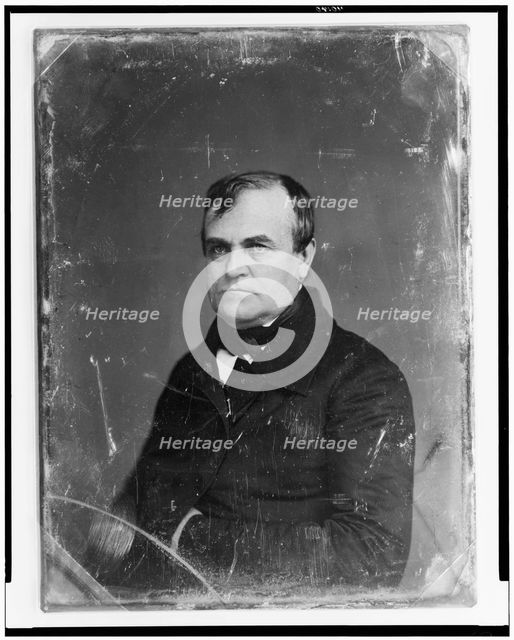 Man, probably Asa Whitney, head-and-shoulders portrait, facing front, between 1844 and 1854. Creator: Mathew Brady.
