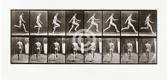 Man running, Plate 65 from Animal Locomotion, 1887 (photograph)