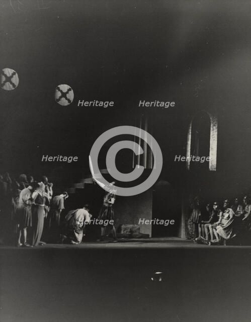 Man raising sword, 1938. Creator: Unknown.