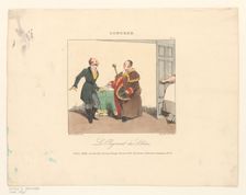 Man receives account for stupidities, 1826. Creator: Henry Bonaventure Monnier