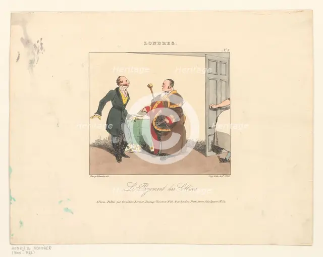 Man receives account for stupidities, 1826. Creator: Henry Bonaventure Monnier.